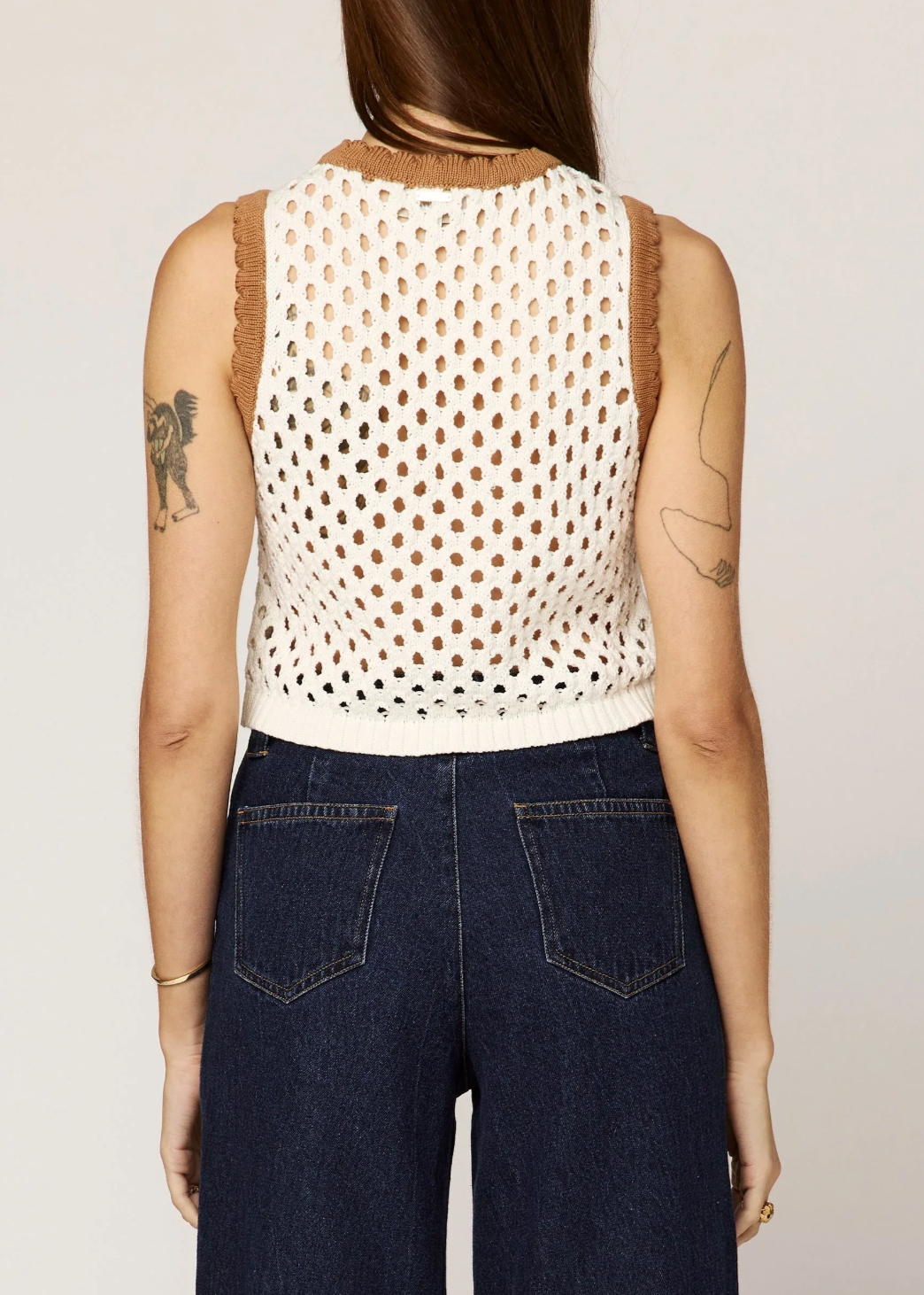 Cleobella Bronwyn Sweater Top | Ivory/Brown
