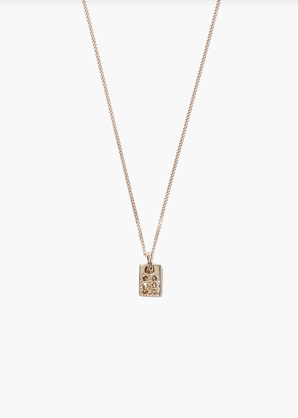 Chan Luu 14k Gold Champagne Diamond Bar Necklace