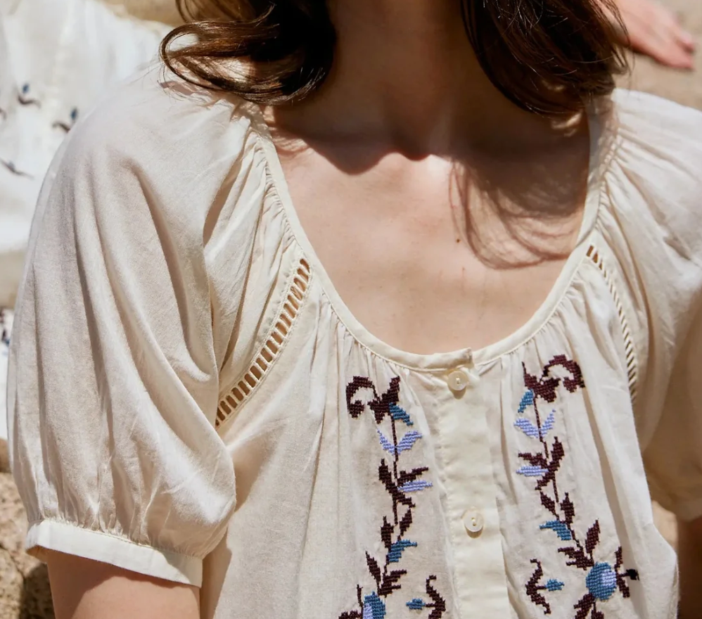 Cleobella Adeline Blouse | Ivory Multi