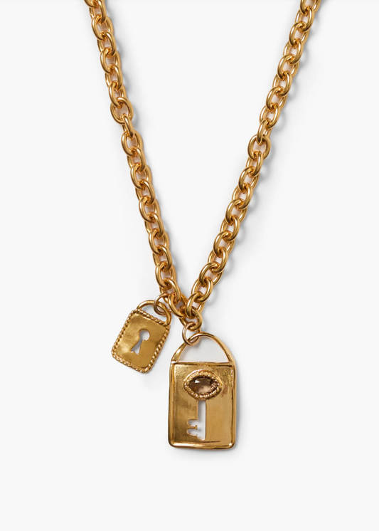 Chan Luu Link Necklace With Smokey Quartz Lockets