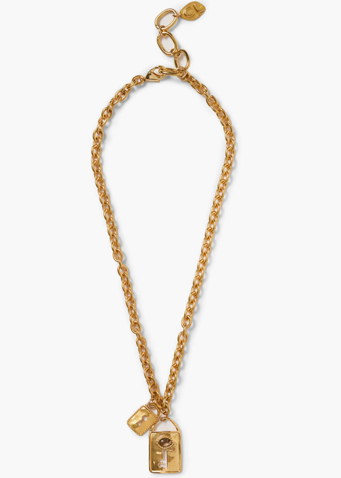 Chan Luu Link Necklace With Smokey Quartz Lockets