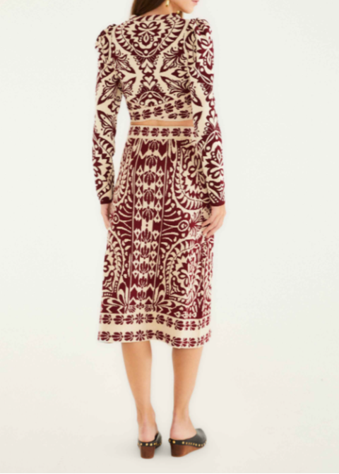 FARM Rio Pineapple Love Knit Midi Skirt