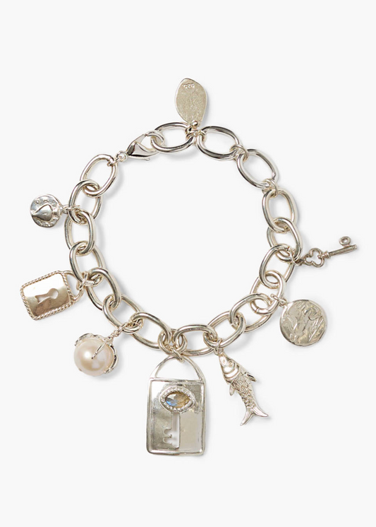 Chan Luu Chan Luu Lock and Key Charm Bracelet Silver