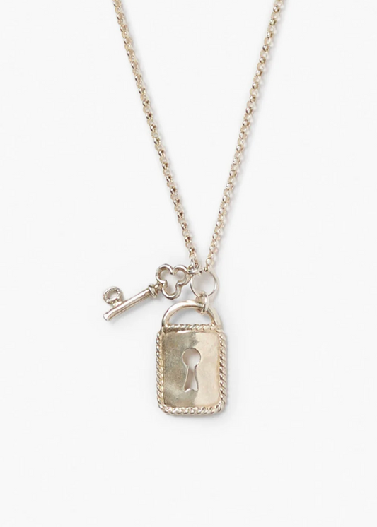 Chan Luu Mini Padlock Necklace Silver