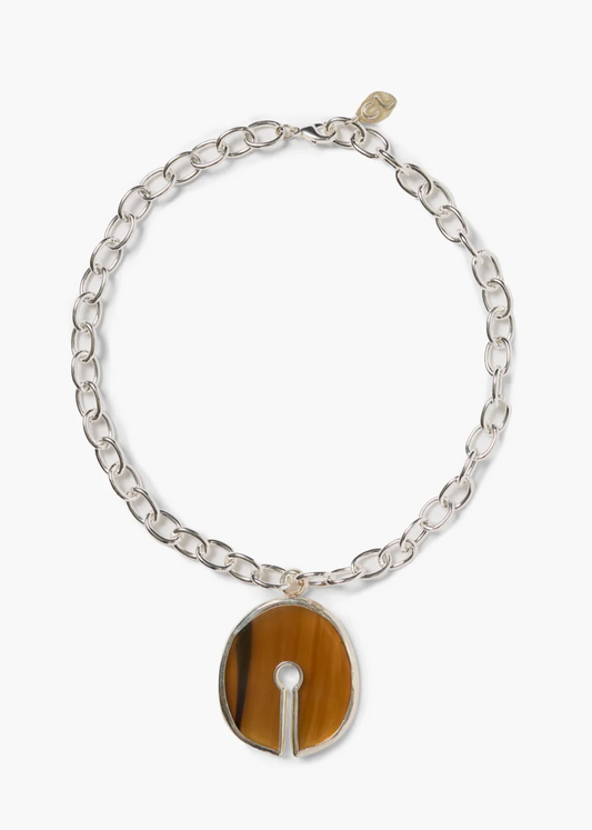 Chan Luu Padlock Necklace Brown Horn