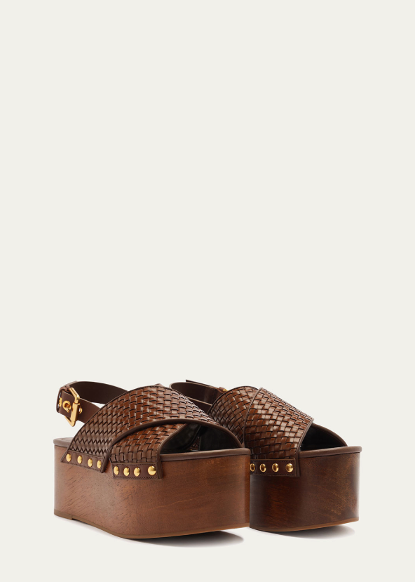 FARM Rio Women's Woven Platform Sandal | Walnut
