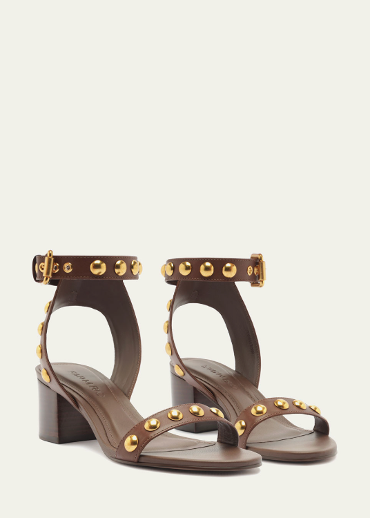 FARM Rio Leather Block Sandal | Walnut