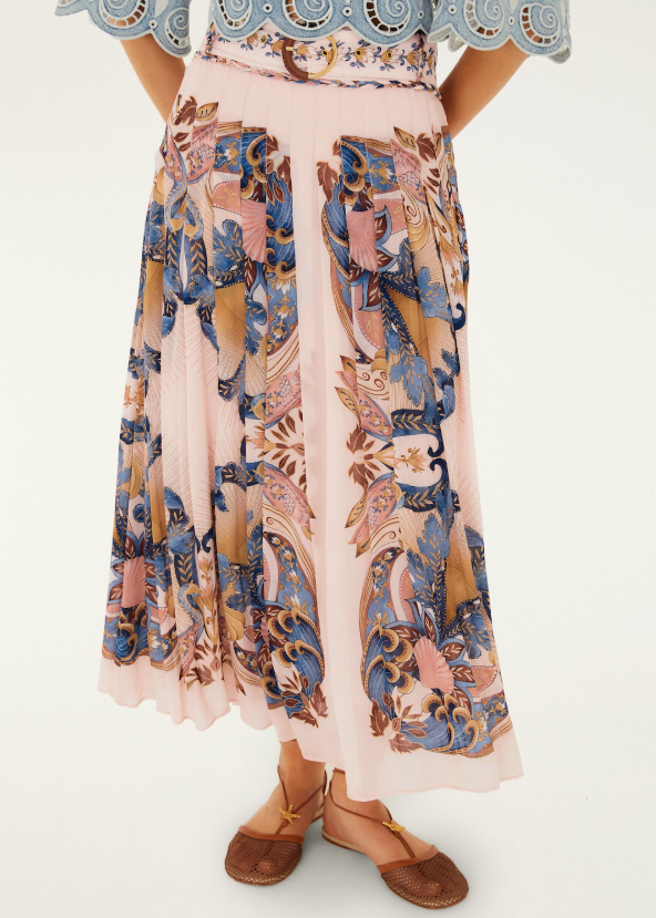 FARM Rio Sea Garden Scarf Soft Pink Maxi Skirt