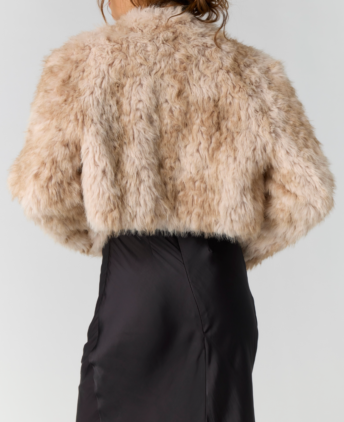 Free People Supernova Cropped Fur Jacket | Ivory Combo