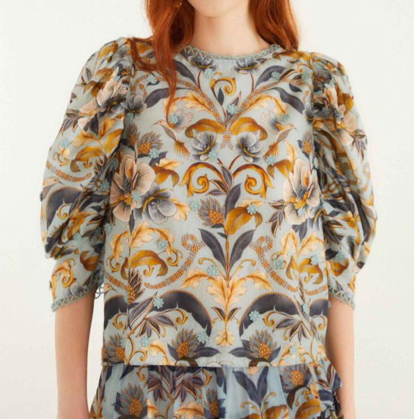 FARM Rio Snake Garden Blue 3D Blouse