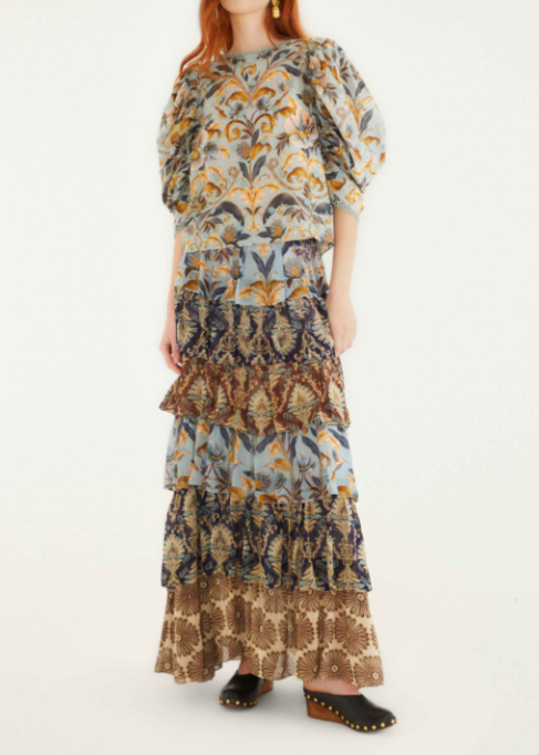 FARM Rio Snake Garden Blue 3D Blouse