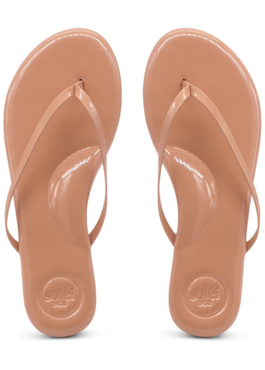 Solei Sea Indie Classic Thin Strap Sandal | Nude Patent