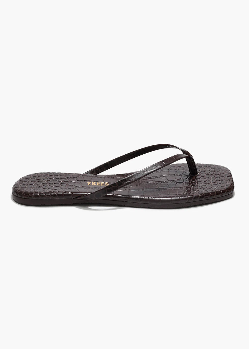 TKEES Square Toe Lily Croc | Carob