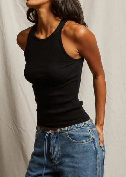 Perfect White Tee Kravitz Fine Rib High Neck Tank