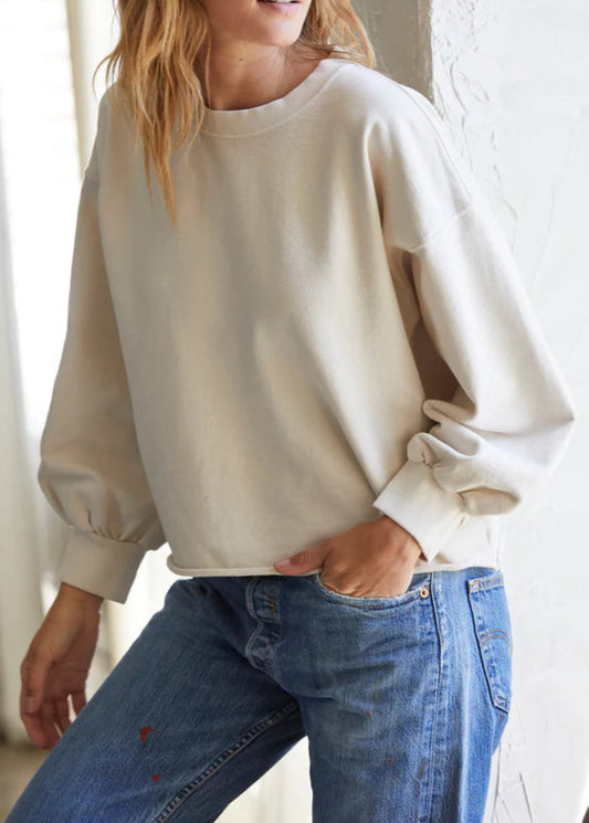 Perfect White Tee Zayne French Terry Long Sleeve Pullover | Sugar