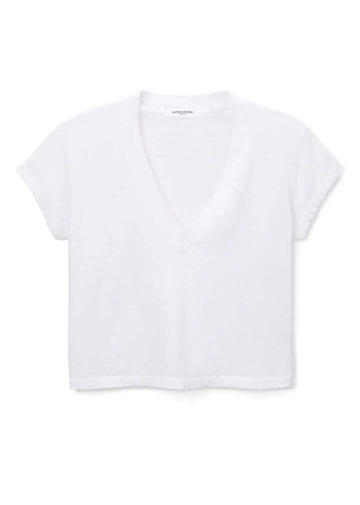 Perfect White Tee Alanis Recycled Cotton V Neck Tee | White