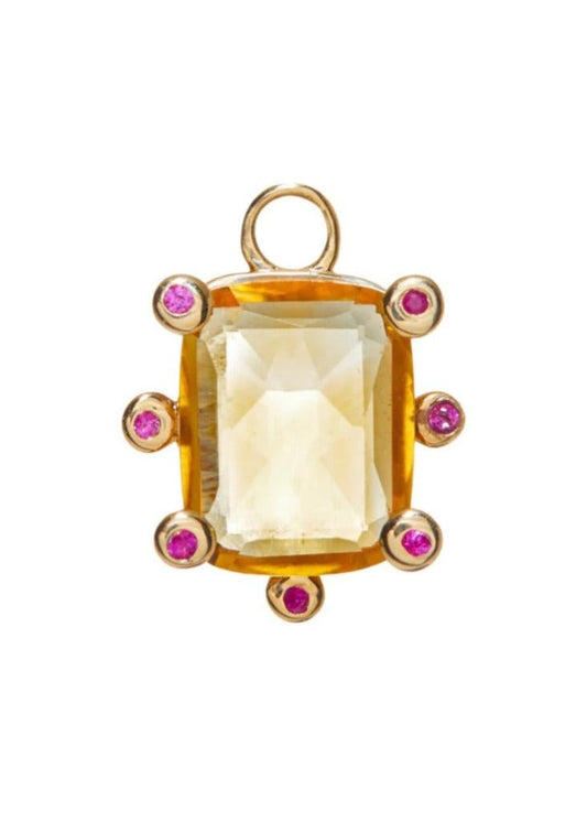 SCOSHA Genie Charm With Citrine & Rubies