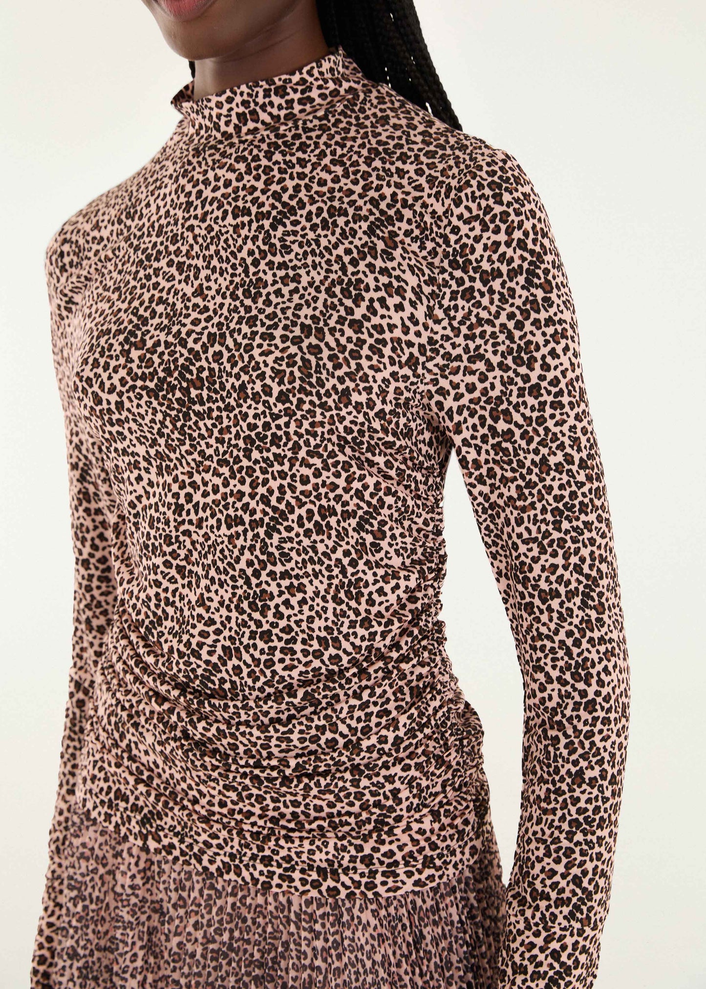 FARM Rio Pink Baby Leopard Jersey Blouse