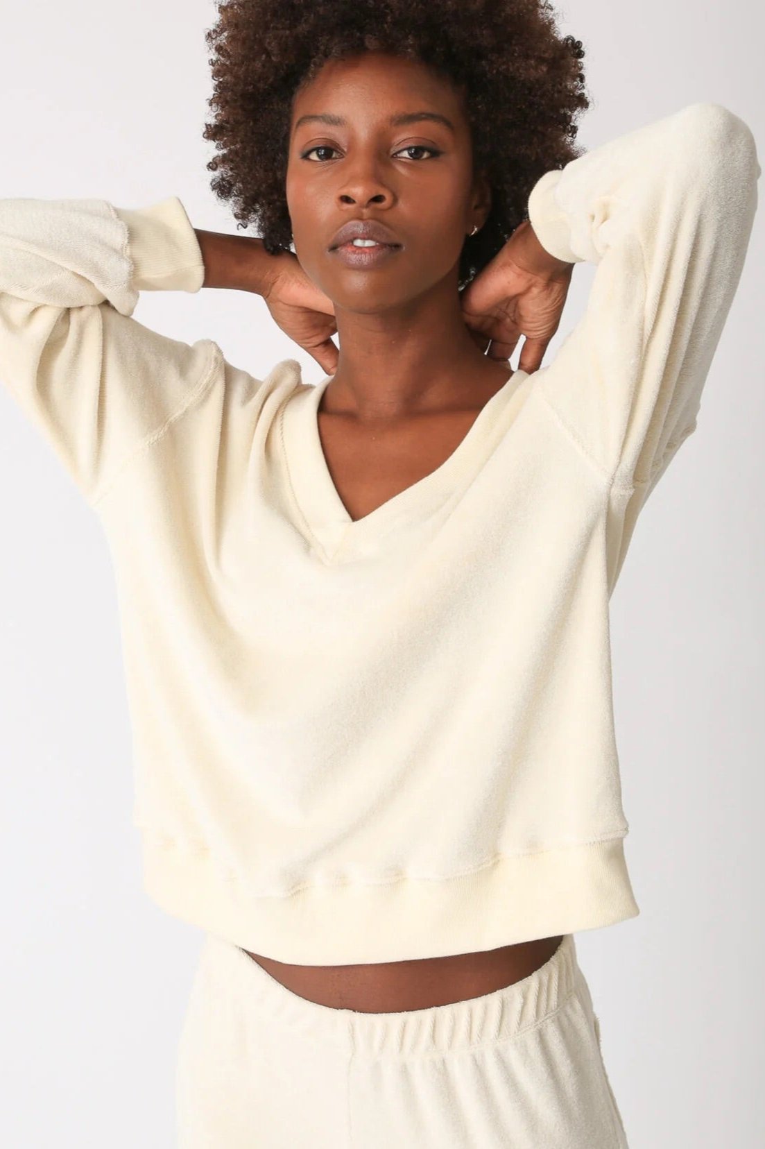 Electric & Rose Ava Loop Terry Sweatshirt Créme