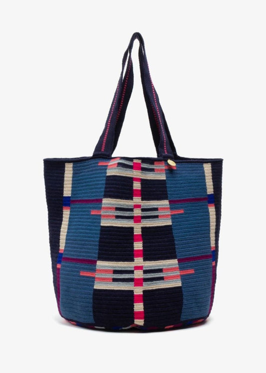 Guanabana Tote Bag - Selene Denim Blue & Pink