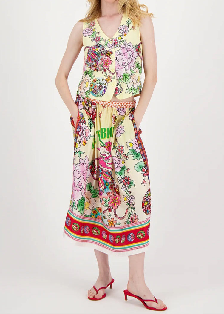 Me369 Vanessa Midi Skirt | Cherry Blossom