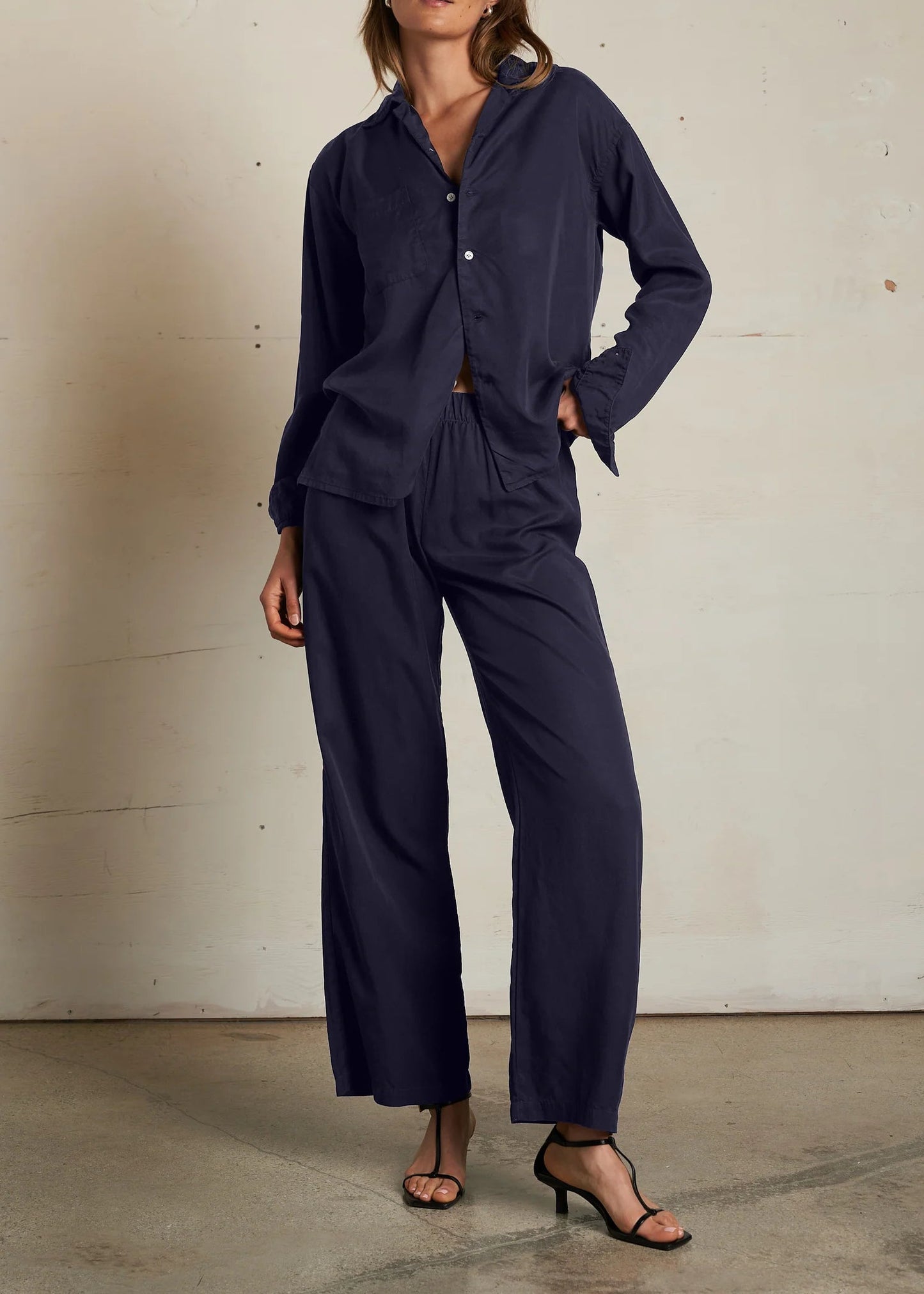 Perfect White Tee Hana Tencel Pull On Pant | Navy