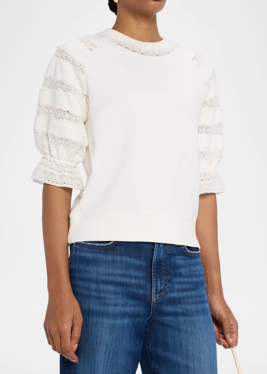 Rails Aggy Puff-Sleeve Sweatshirt | Ivory