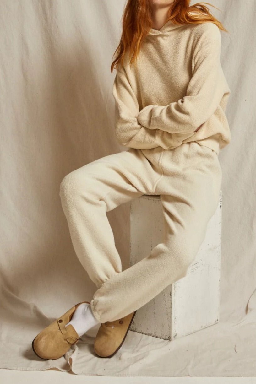 Perfect White Tee Fleetwood Inside Out Fleece Jogger Sugar