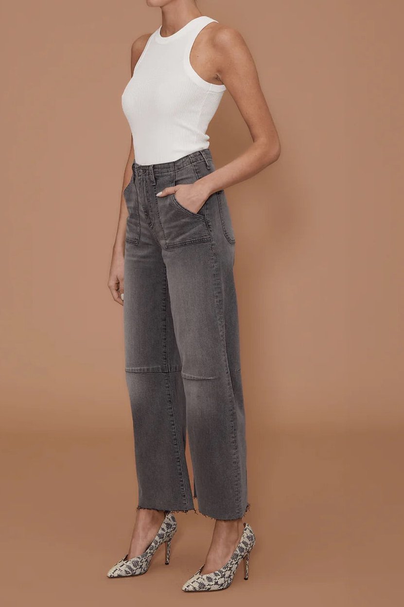 Le Jean Utility Soft Barrel Trouser Moonstone