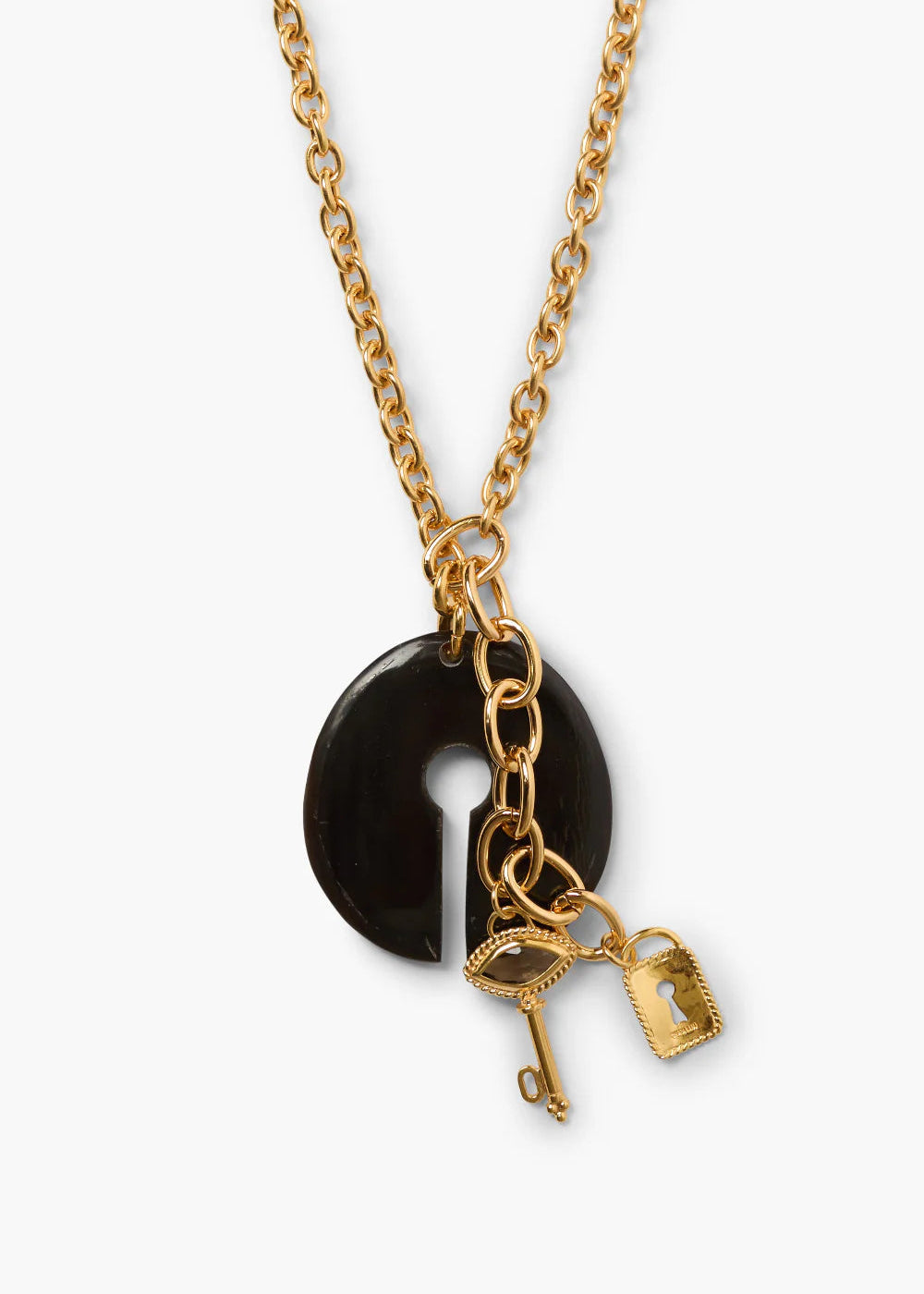 Chan Luu Padlock Necklace Black Horn