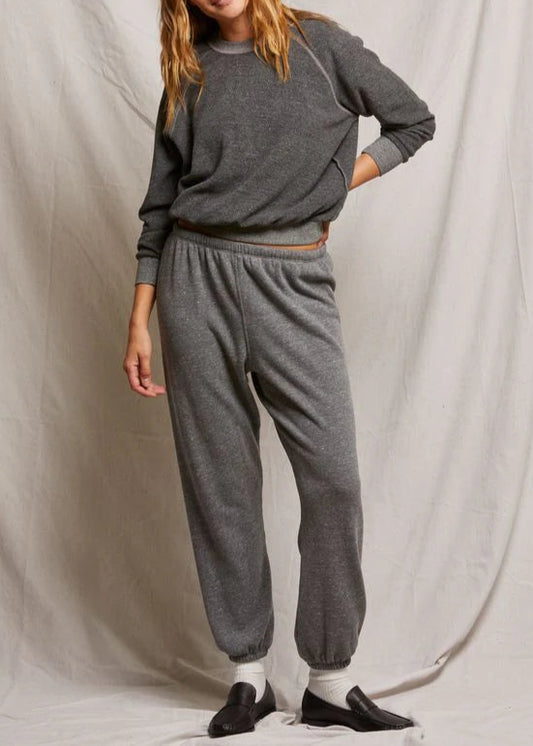Perfect White Tee Stevie Cotton Fleece Easy Sweatpant | Dark Heather Grey