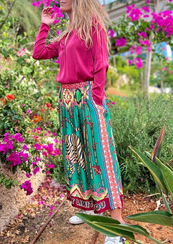 Joy Printed Midi Skirt Forest Spirit