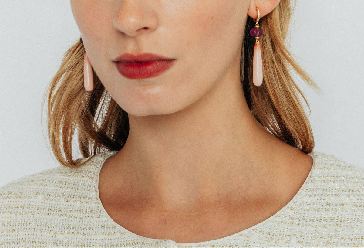 Loren Hope Rafferty Drop Earrings | Pink Opal