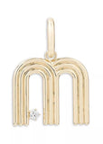 Groovy Diamond Initial Hinged Charm - M