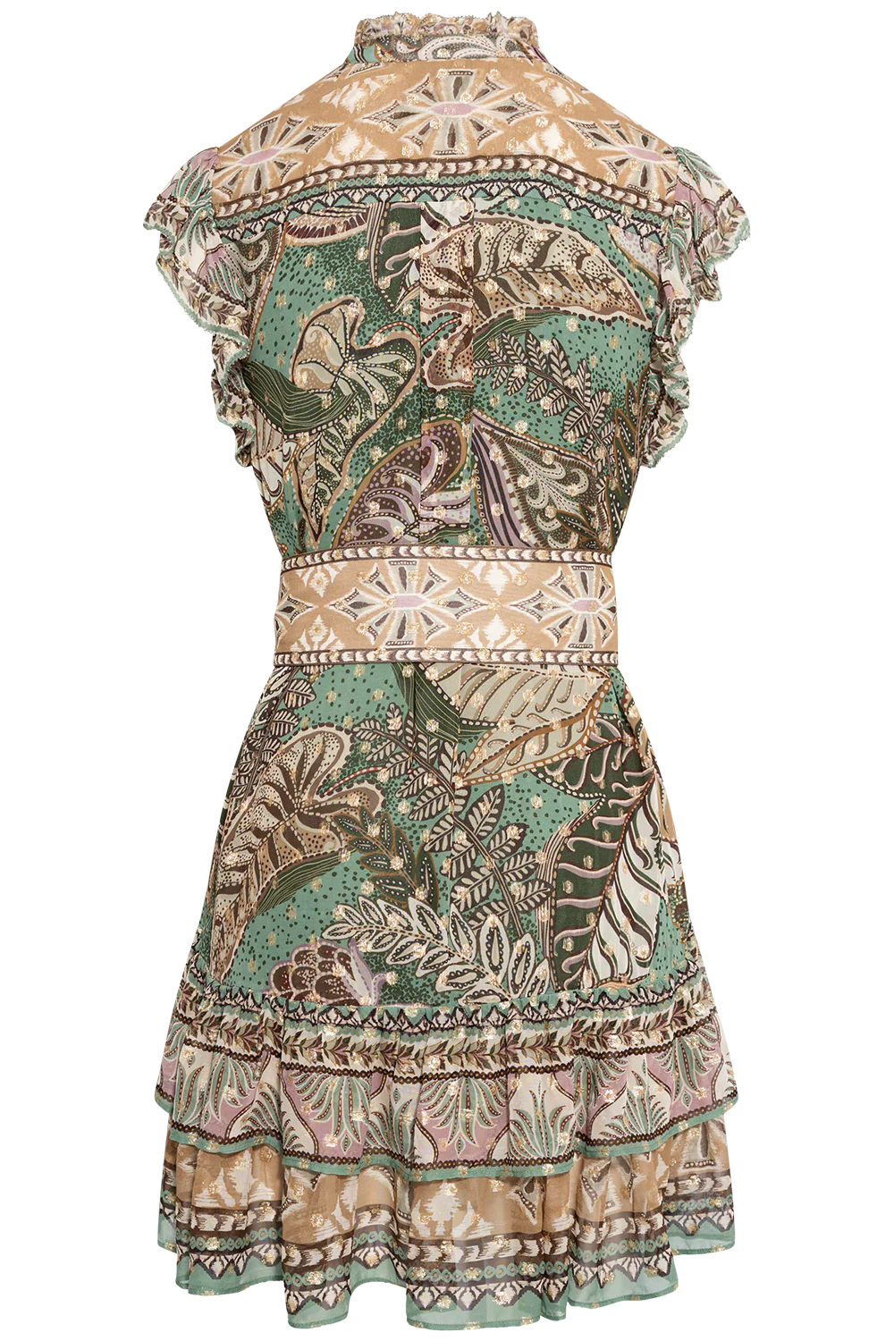 FARM Rio Dotted Foliage Soft Sage Green Mini Dress