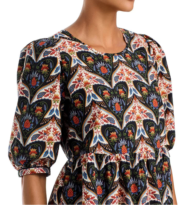 FARM Rio Porcelain Birds Black Mini Dress