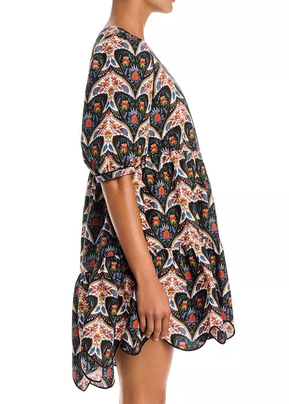 FARM Rio Porcelain Birds Black Mini Dress