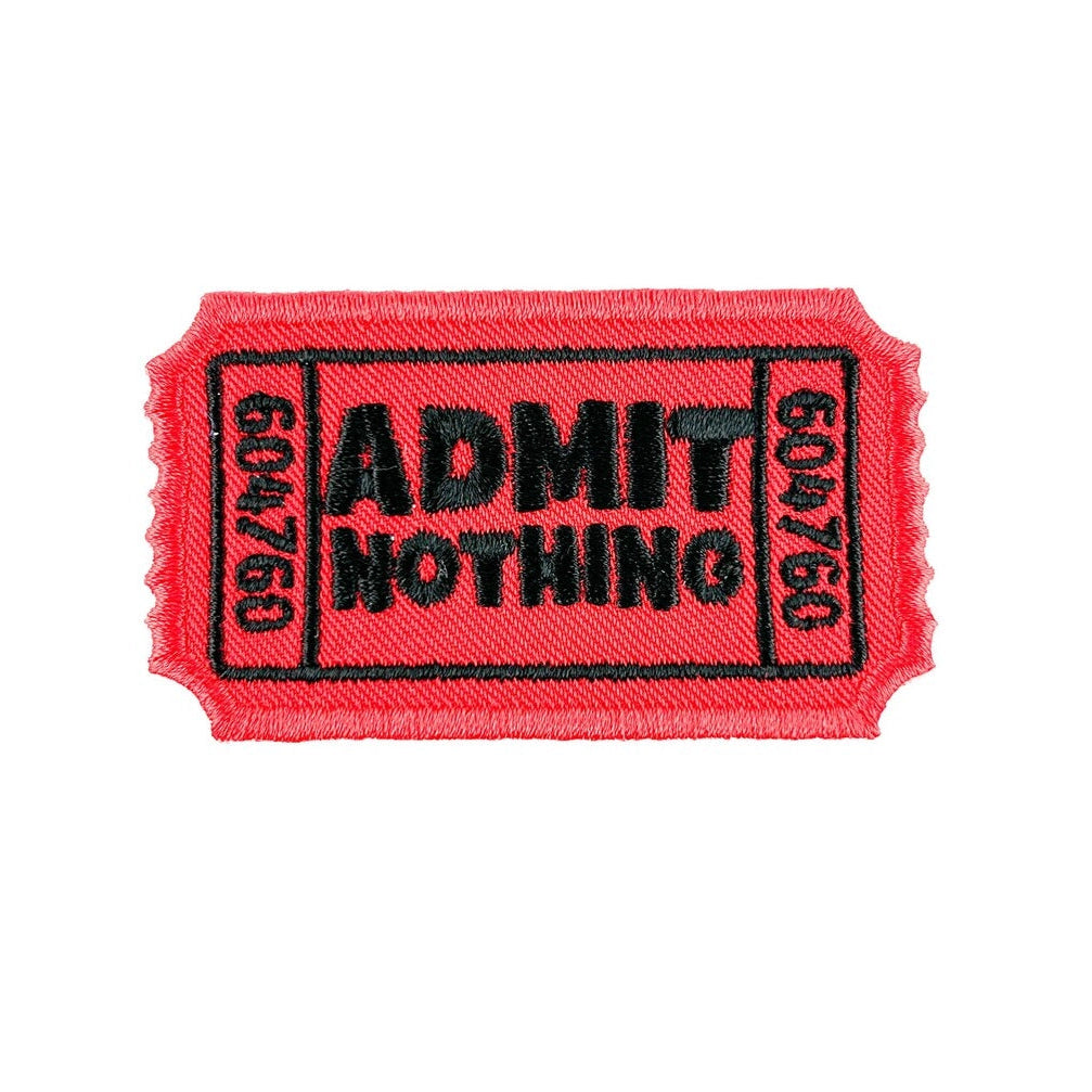 Field Trip Threads Admit Nothing Embroidered Iron-On Patch