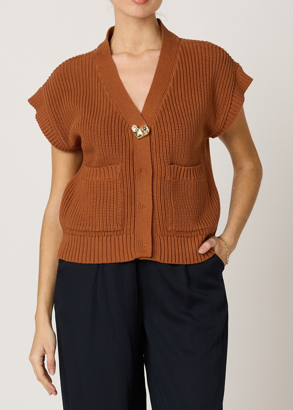 Cleobella Cuore Sweater Vest | Clay