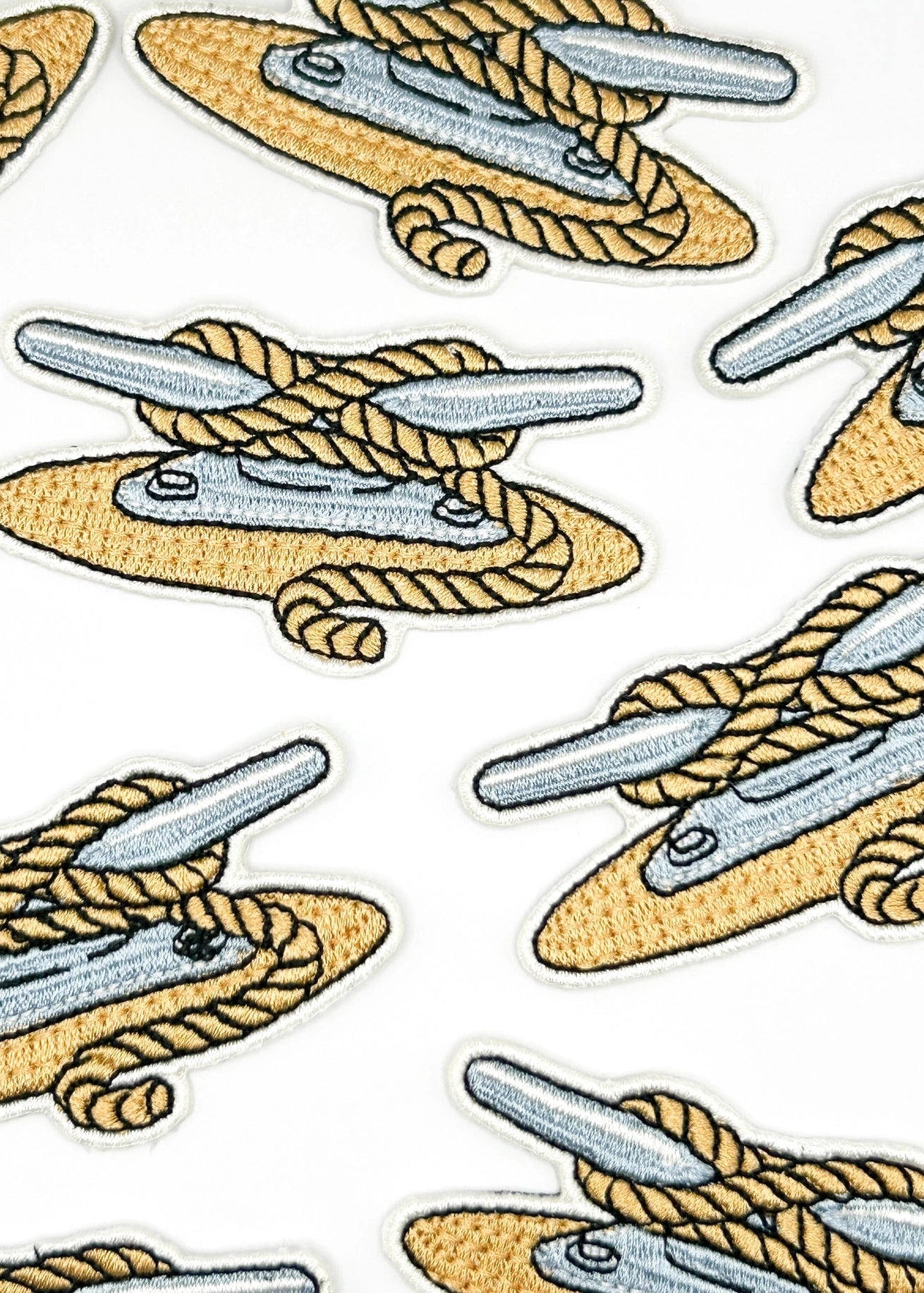 Field Trip Threads Dock Cleat Embroidered Patch Nautical Rope Boat Cleat Patch