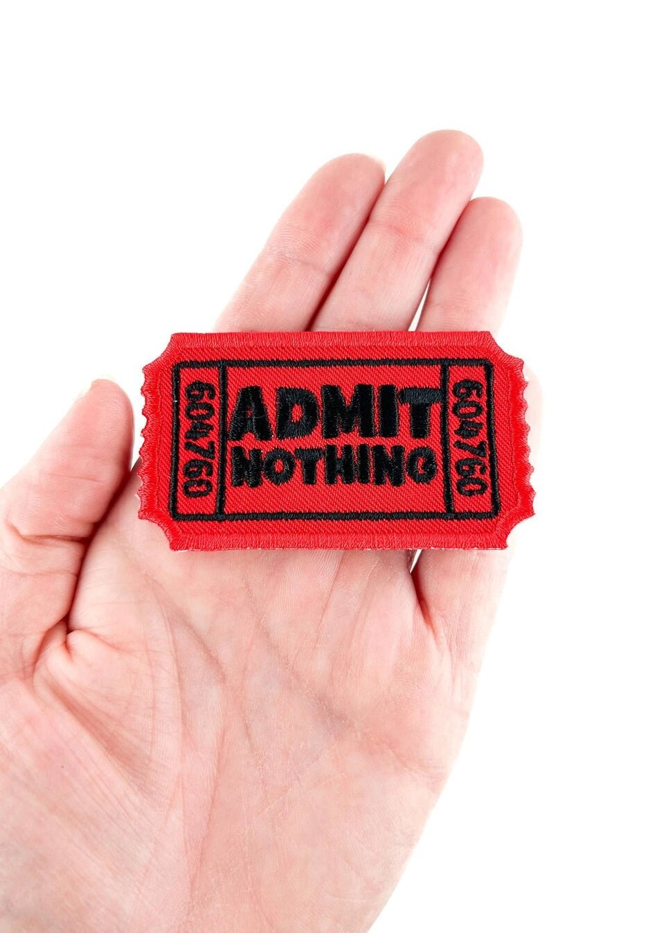 Field Trip Threads Admit Nothing Embroidered Iron-On Patch