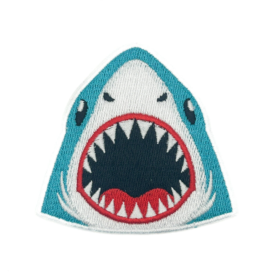 Field Trip Threads Shark Face Embroidered Iron-On Patch