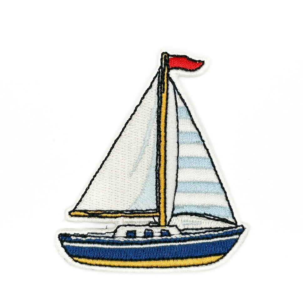 Field Trip Threads Sailboat Embroidered Nautical Boat Patch