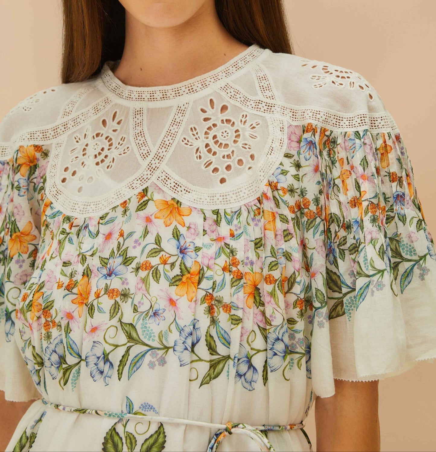 FARM Rio Off-White Sweet Bloom Bouquet Mini Dress