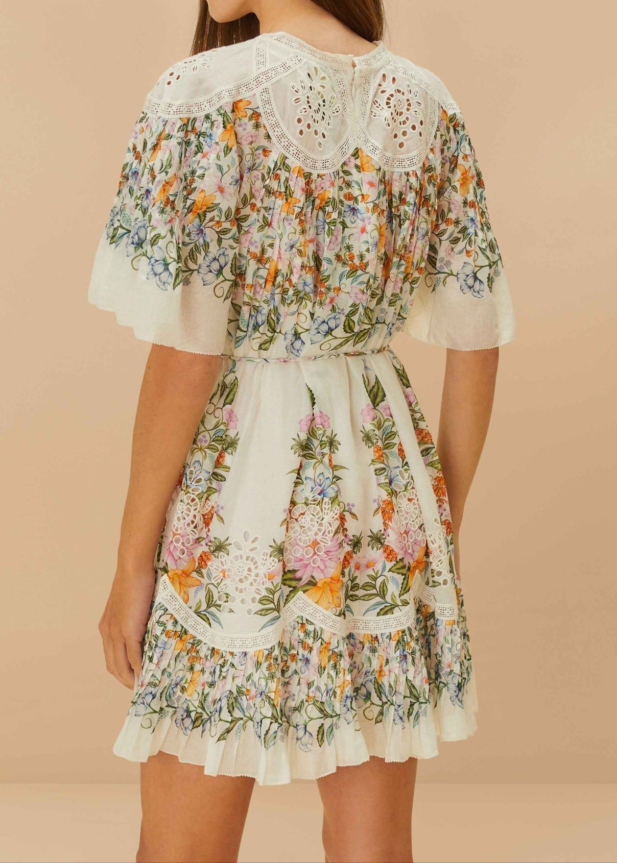 FARM Rio Off-White Sweet Bloom Bouquet Mini Dress
