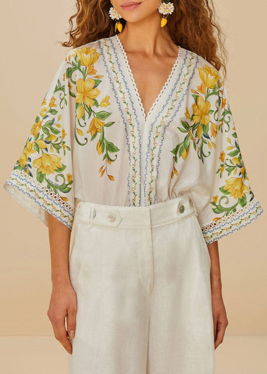 FARM Rio Off-White Sicily Bodysuit
