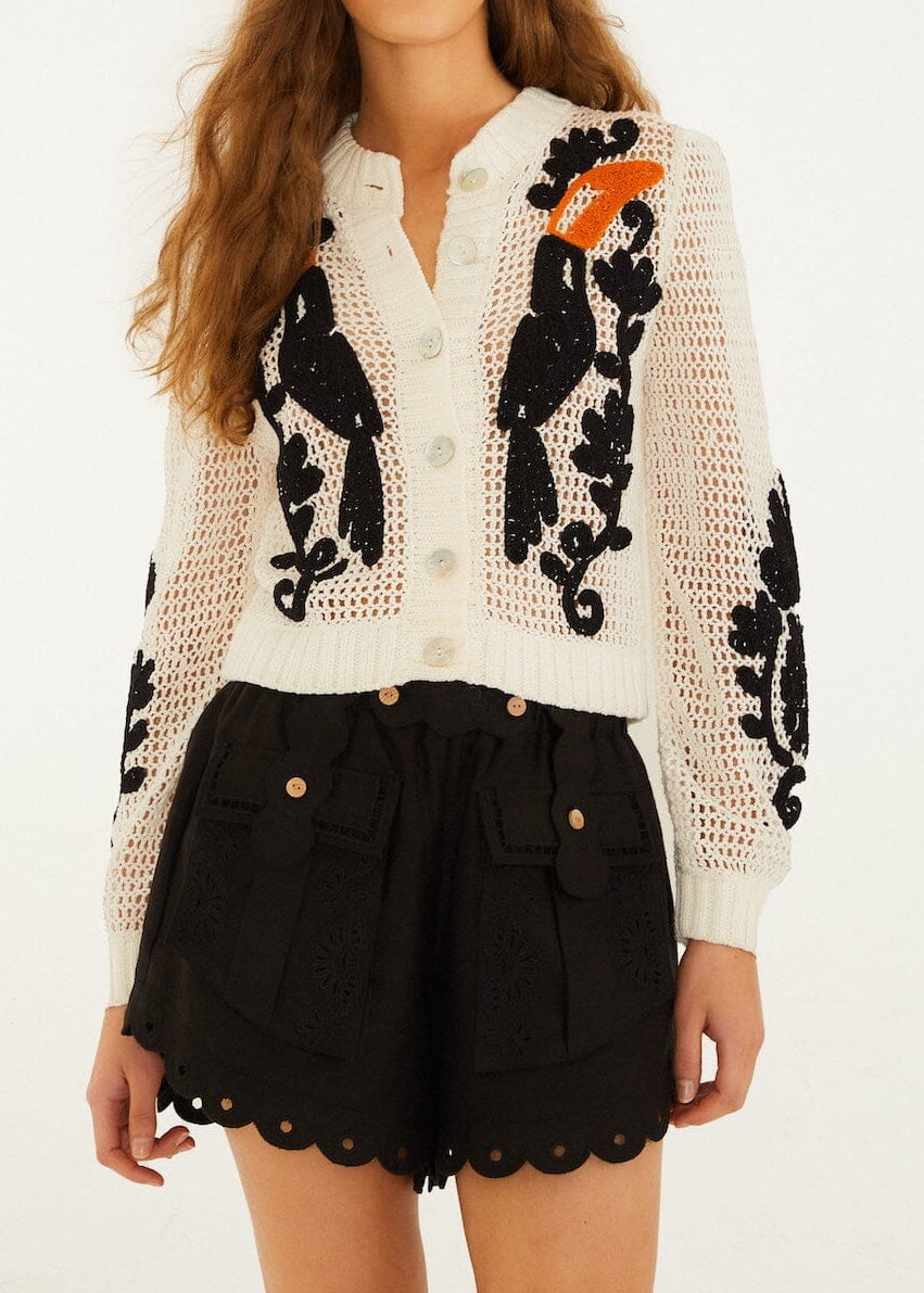 FARM Rio Toucan Crochet Cardigan