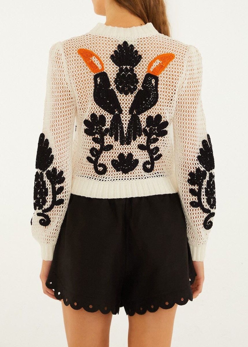 FARM Rio Toucan Crochet Cardigan