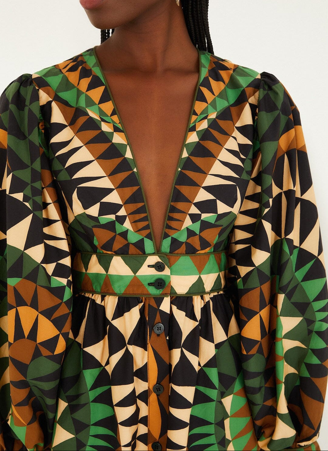 FARM Rio Heart Deco Green Mini Dress