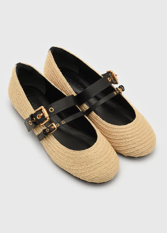 FARM Rio Women's Raffia Ballerina Flat